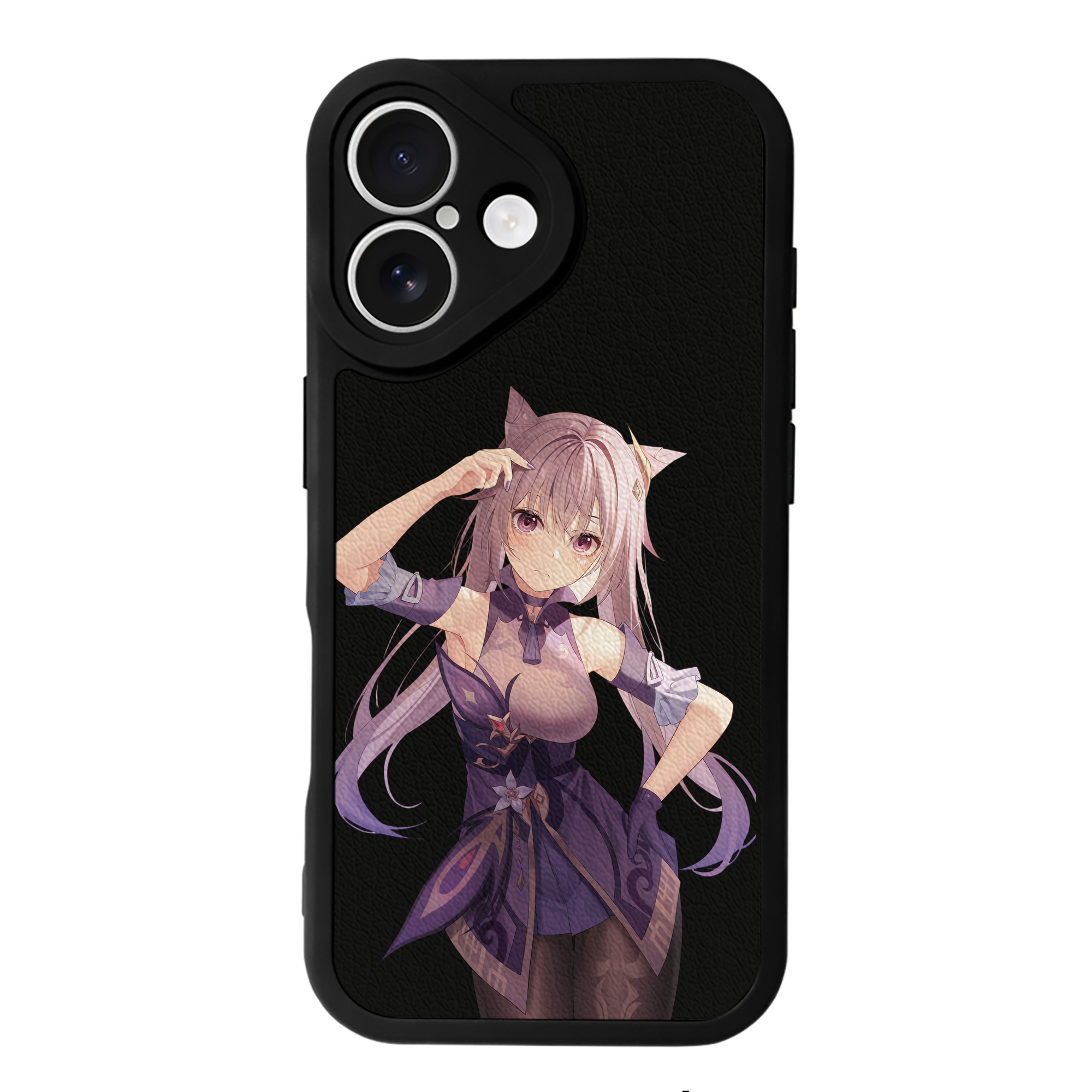 げんし神 刻晴 こくせい genshin Kokusei 【iPhone 16シリーズ対応】シリコンスマホケース（レザー調） 材質：シリコン